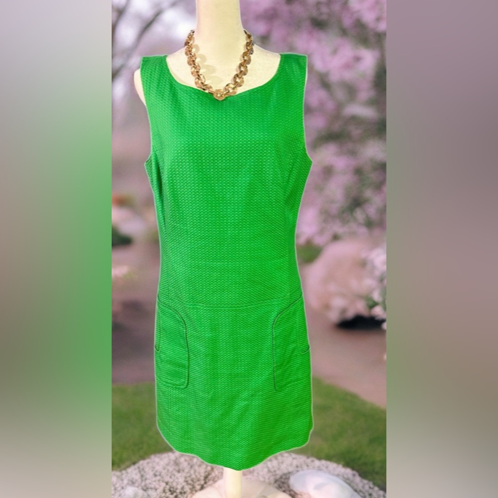 Laundry By Shelli Segal Green Mock Neck Sheath Mini Dress